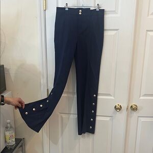 Chico's Dark Blue Pants with Silver Button Details